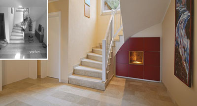 Ess- und Wohnbereich, Parkett in Eiche, Couchmöbel von Schreinerei Kleinert in Rodenbach